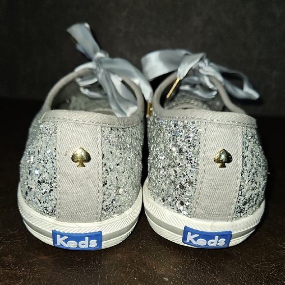 Kate Spade Keds Silver Glitter Sneakers Size 8 - Picture 7 of 13